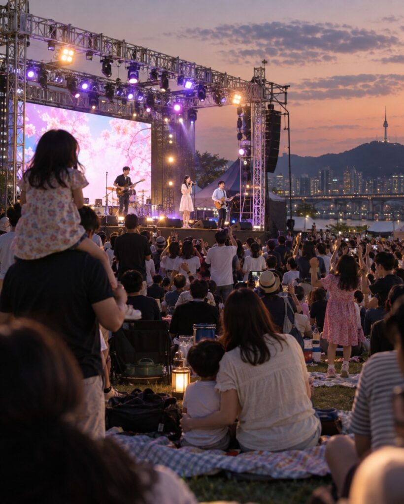 Goegang song contest stage at night
