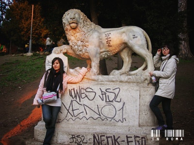 Lion statue on the Pincio Hill