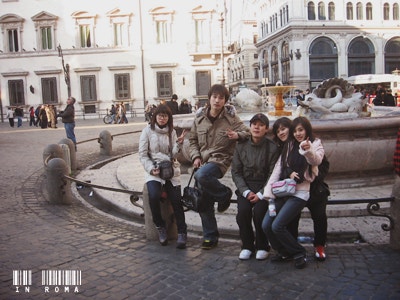 Around the fountain