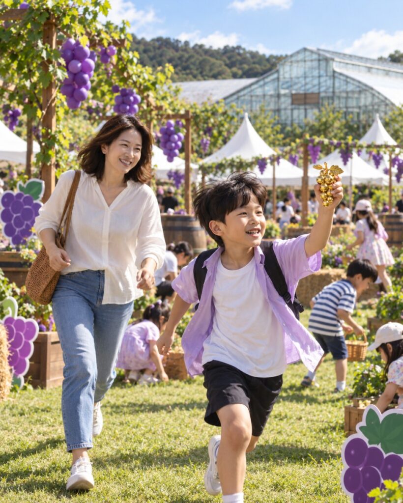 Golden grape treasure hunt on the central lawn