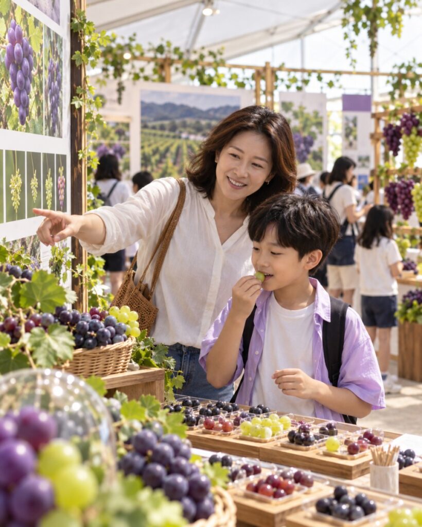 Grape life-cycle and variety exhibition