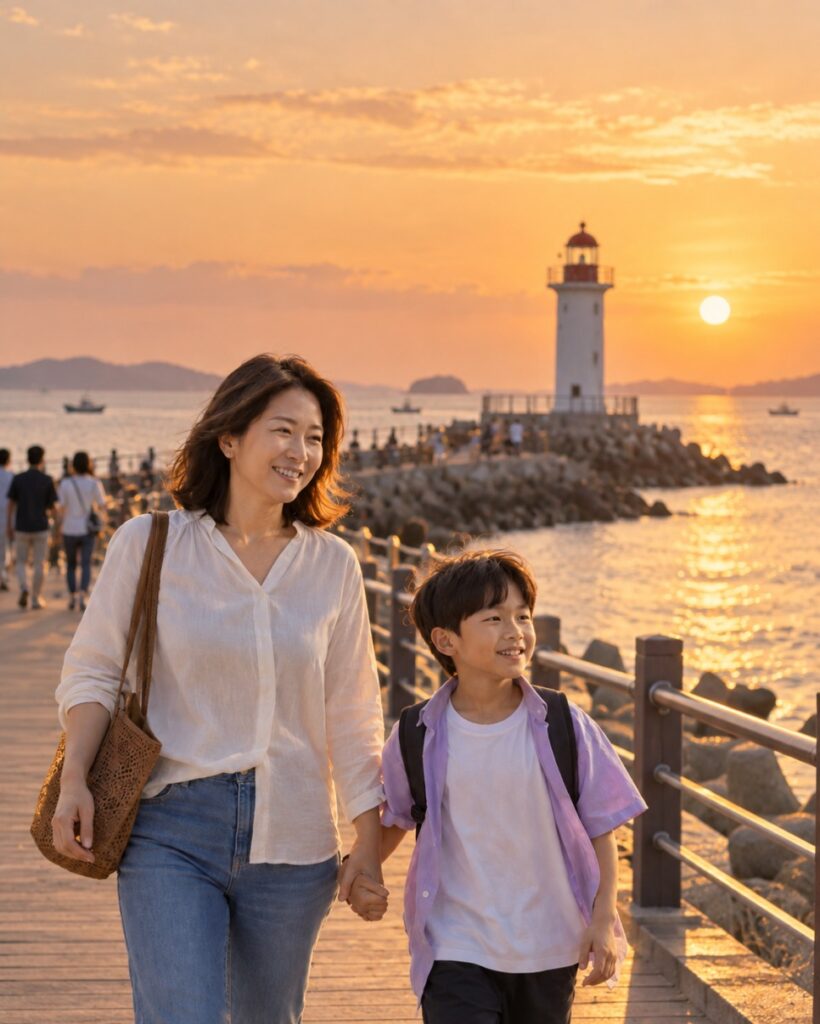 Sunset at Gungpyeong Port on the West Sea