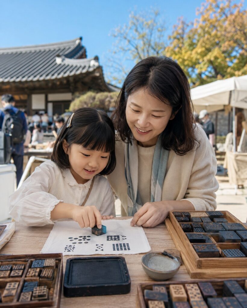 Metal type and hanji making activities for kids