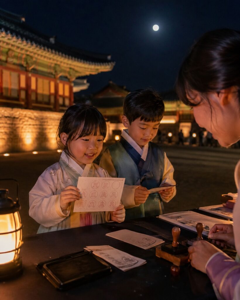 Moonlight stamp tour along the tomb paths