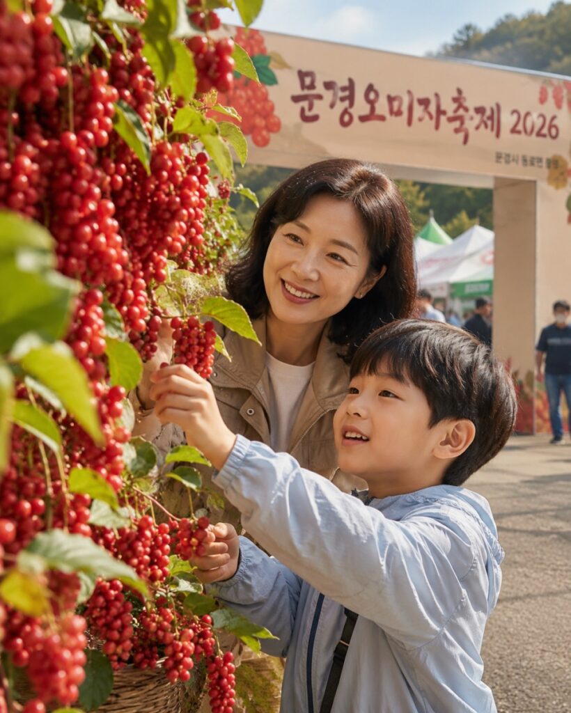 Mungyeong Omija Festival with fresh red omija berries