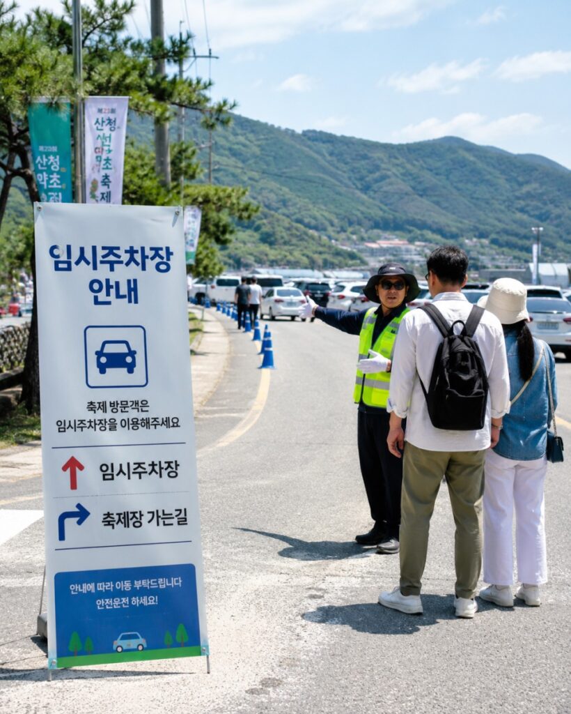 Parking guidance near the festival site