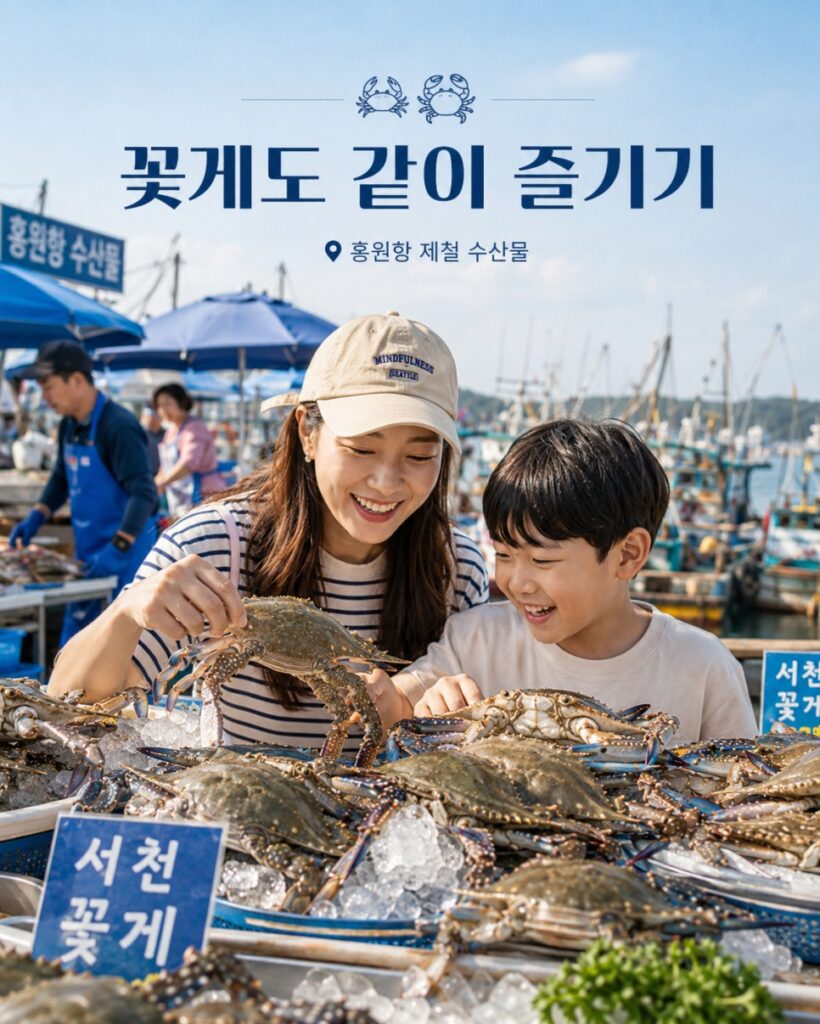 Fresh blue crabs at the Hongwon Port market