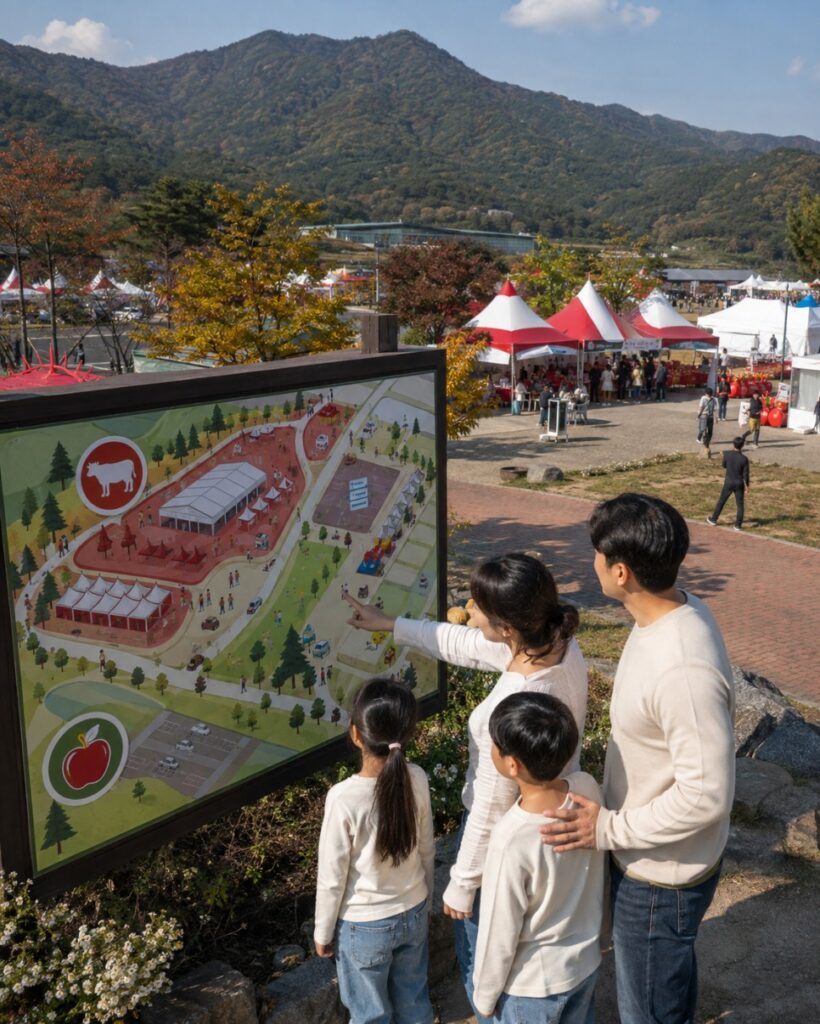 Family route around the festival grounds