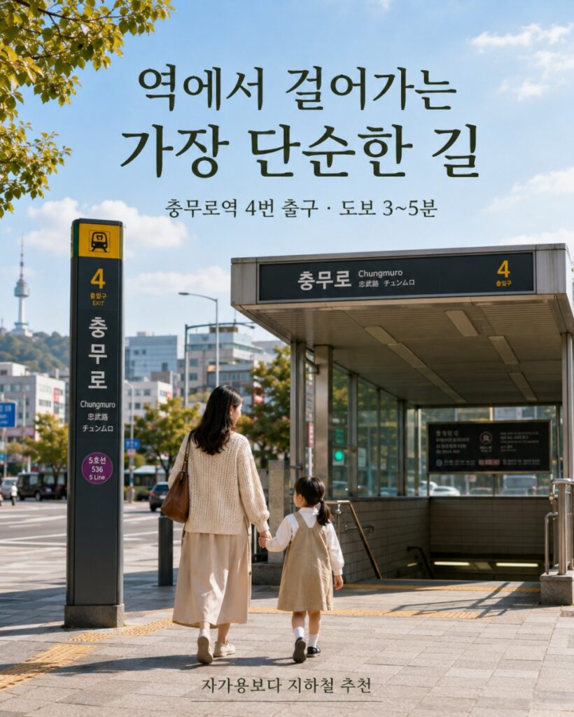 Chungmuro Station Exit 4 toward Namsangol