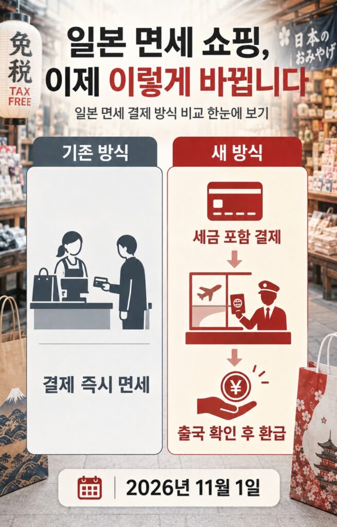 일본 면세 제도 변경 새 환급 절차