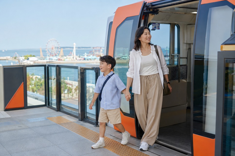 View of Incheon inner harbor from the Wolmi Sea Train
